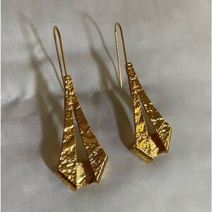 Zara Gold Textured Earrings